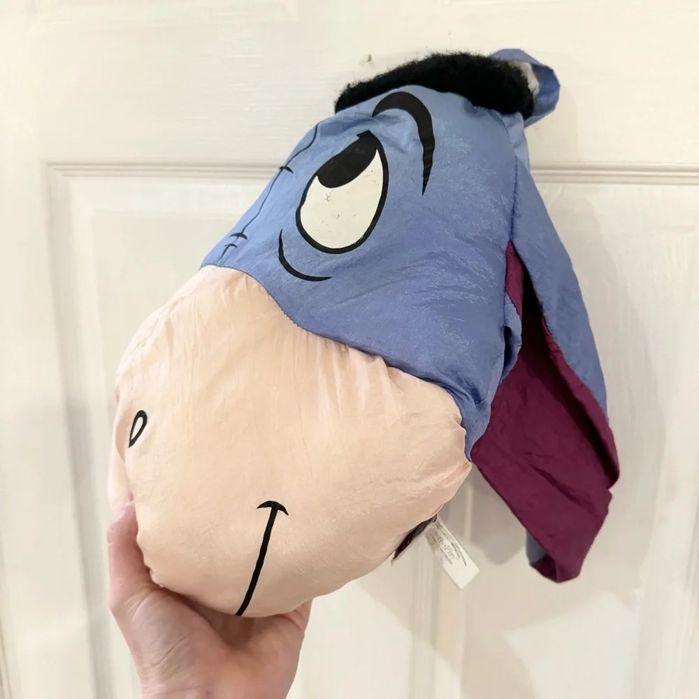 Vintage Y2K 90’s Disney Winnie the POOH Eeyore shaped face pillow